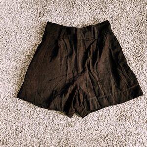 H&M high waisted brown shorts size 4 size 36 with matching belt
